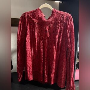 Torrid Red Lace Blouse